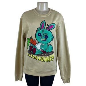 Two Mill Twenty Unisex Beige Extraordinary Bunny Graphic Sweatshirt Size L